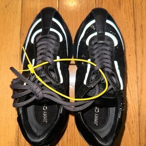 Jimmy Choo Raine Glitter Black and White Sneakers